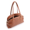 Bolsa De Ombro Grande Couro Antique Marrom Claro Fivela Lateral - imagem 4