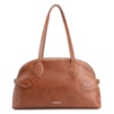 Bolsa De Ombro Grande Couro Antique Marrom Claro Fivela Lateral - imagem 1