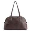 Bolsa De Ombro Grande Couro Antique Marrom Escuro Fivela Lateral - imagem 4