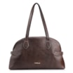 Bolsa De Ombro Grande Couro Antique Marrom Escuro Fivela Lateral - imagem 1