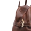 Bolsa De Ombro Grande Couro Antique Marrom Fivela Lateral - imagem 6
