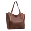  Bolsa De Ombro Grande Couro Antique Marrom Pingente Dourado - imagem 2