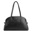 Bolsa De Ombro Grande Couro Antique Preta Fivela Lateral - imagem 3
