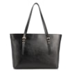 Bolsa De Ombro Grande Couro Antique Preto Alças Paralelas - imagem 3