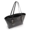 Bolsa De Ombro Grande Couro Antique Preto Alças Paralelas - imagem 4
