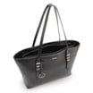 Bolsa De Ombro Grande Couro Antique Preto Alças Paralelas - imagem 4