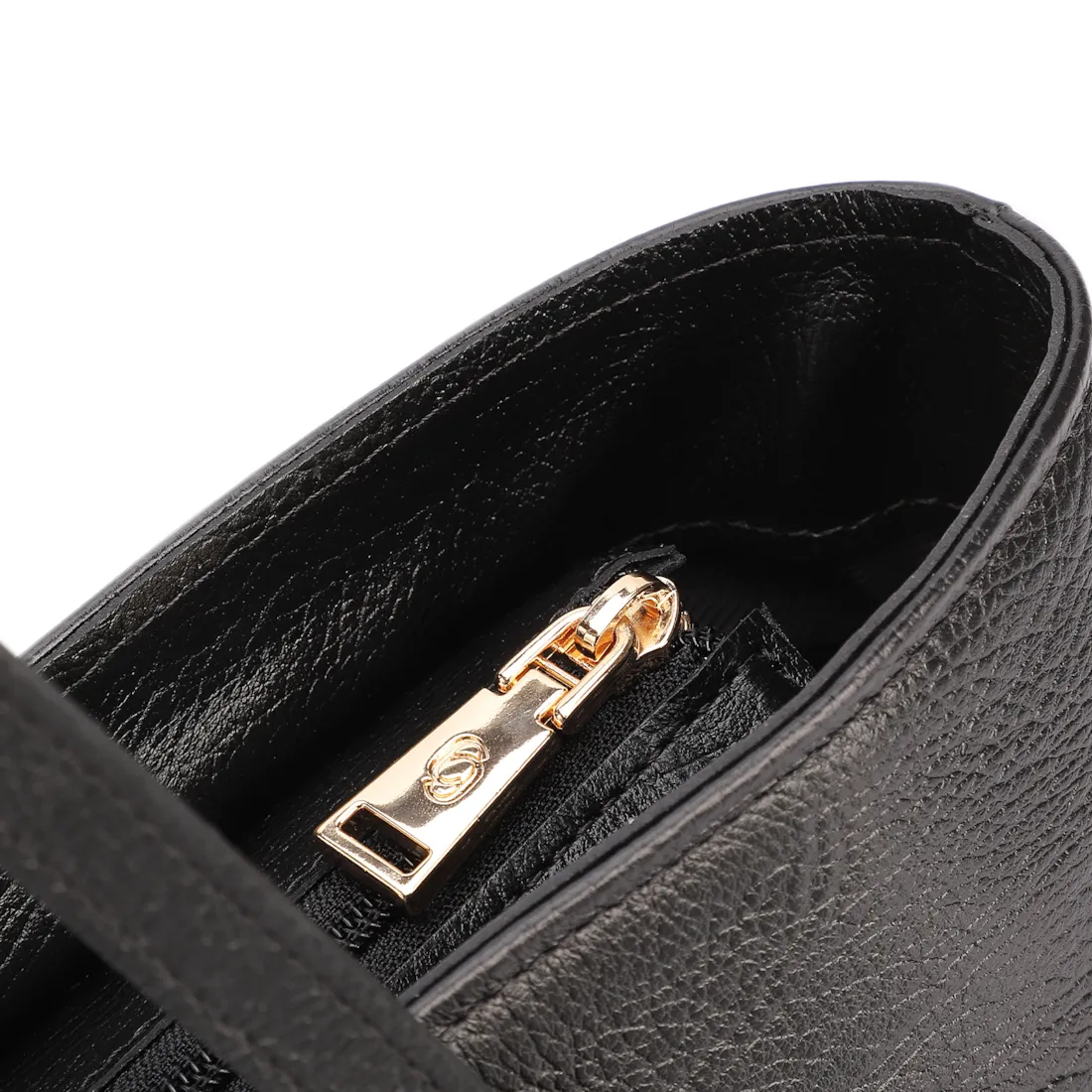 Bolsa De Ombro Grande Couro Antique Preto Alças Paralelas - foto 5