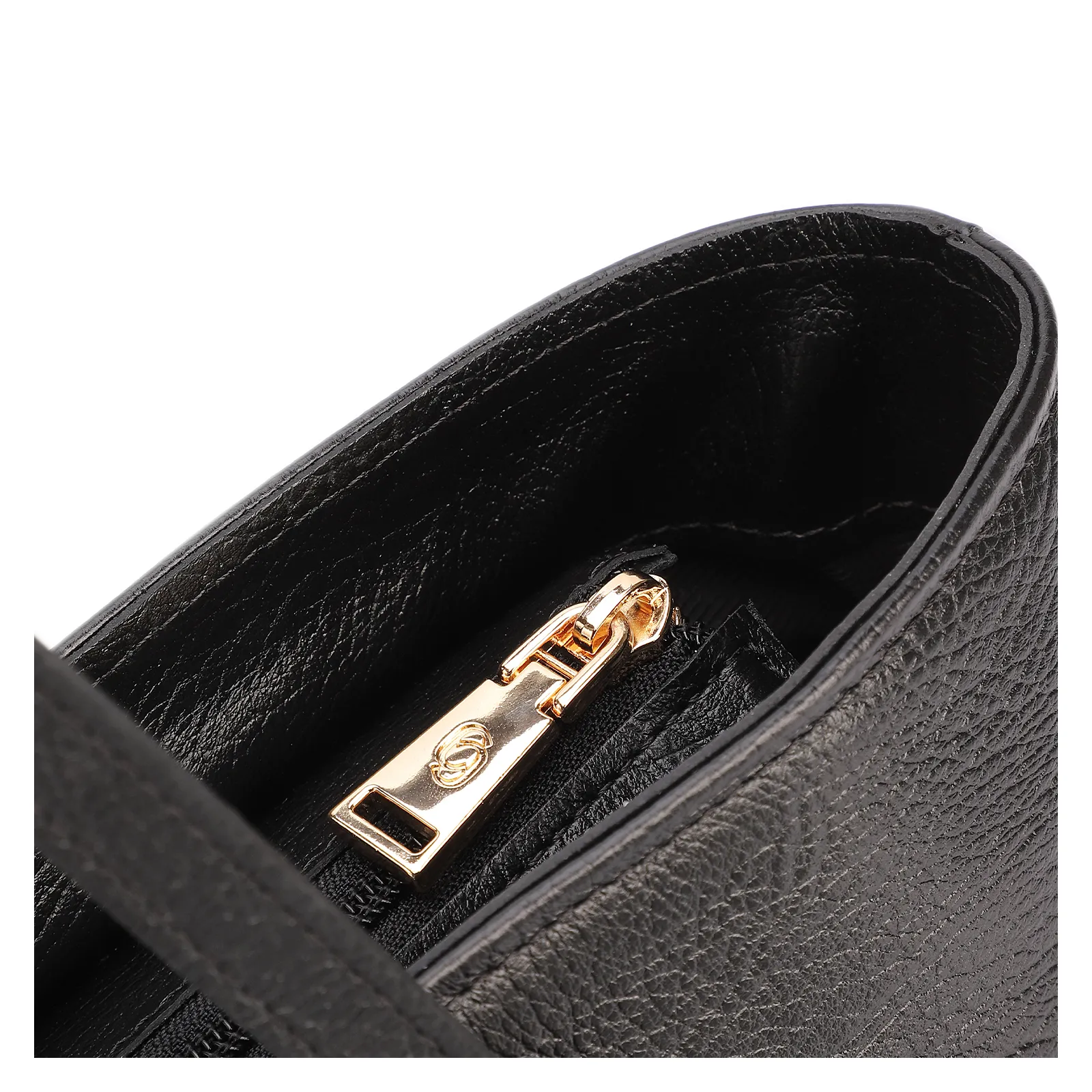 Bolsa De Ombro Grande Couro Antique Preto Alças Paralelas