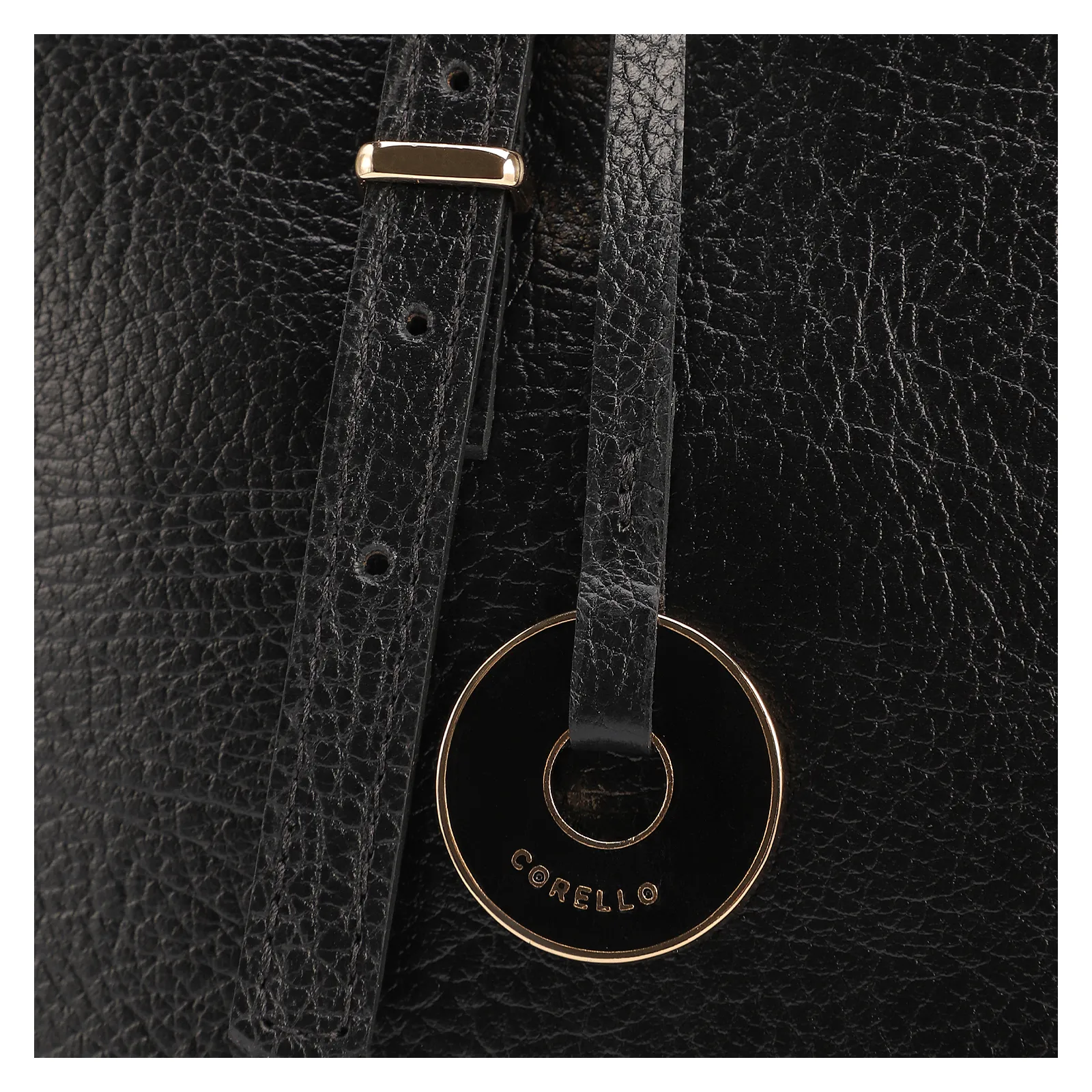 Bolsa De Ombro Grande Couro Antique Preto Alças Paralelas