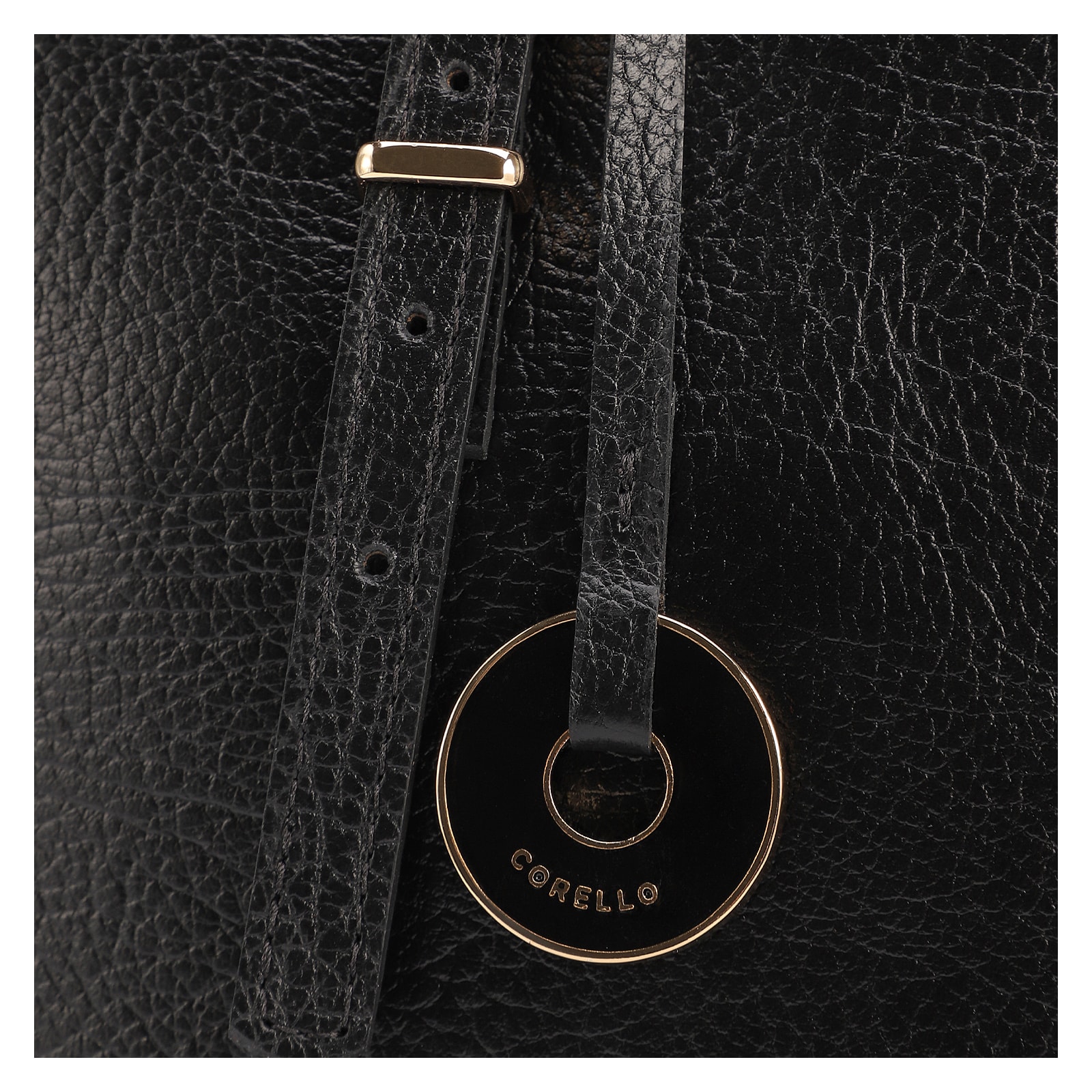 Bolsa De Ombro Grande Couro Antique Preto Alças Paralelas