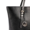 Bolsa De Ombro Grande Couro Antique Preto Alças Paralelas - imagem 7
