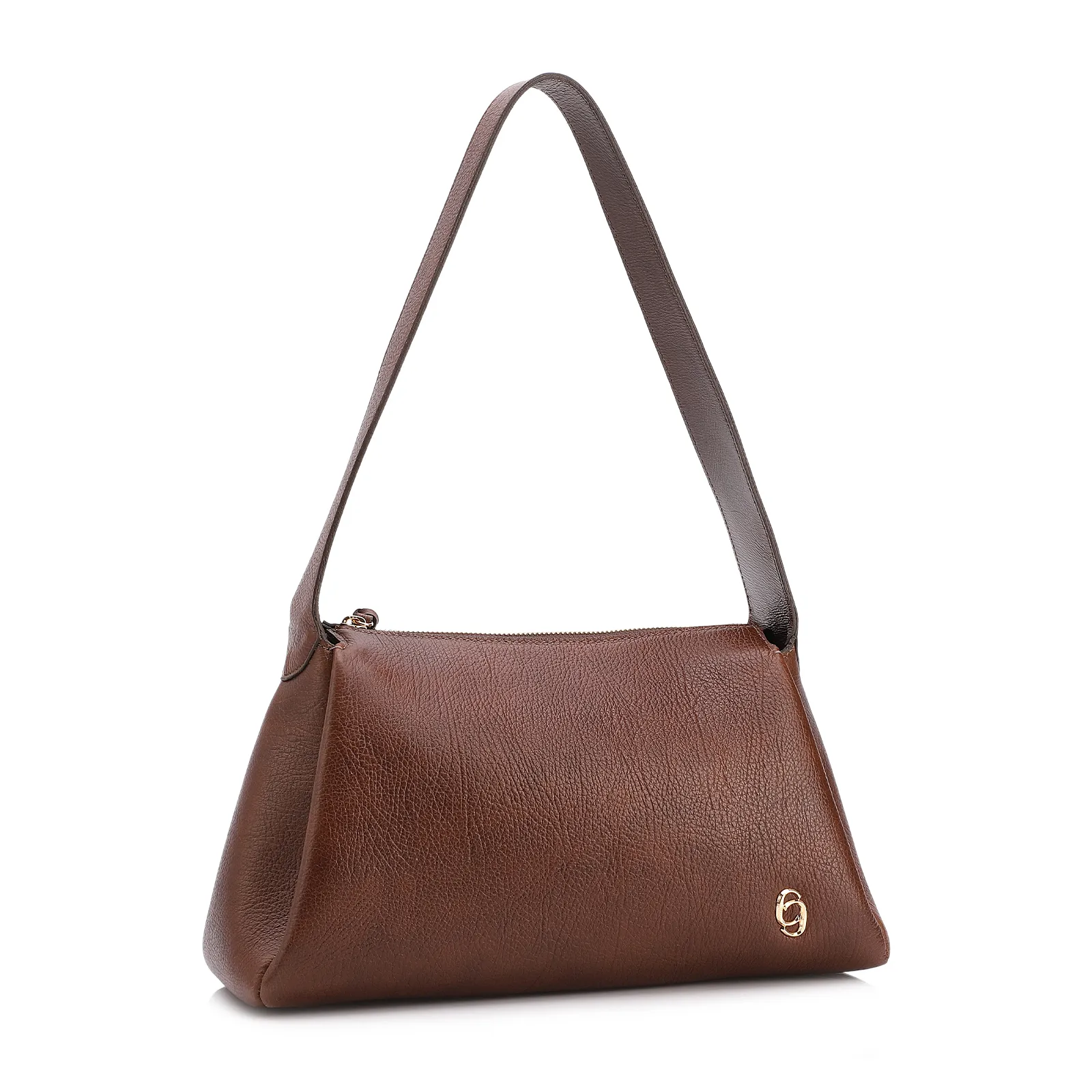  Bolsa De Ombro Grande Marrom Couro Antique Aplicação