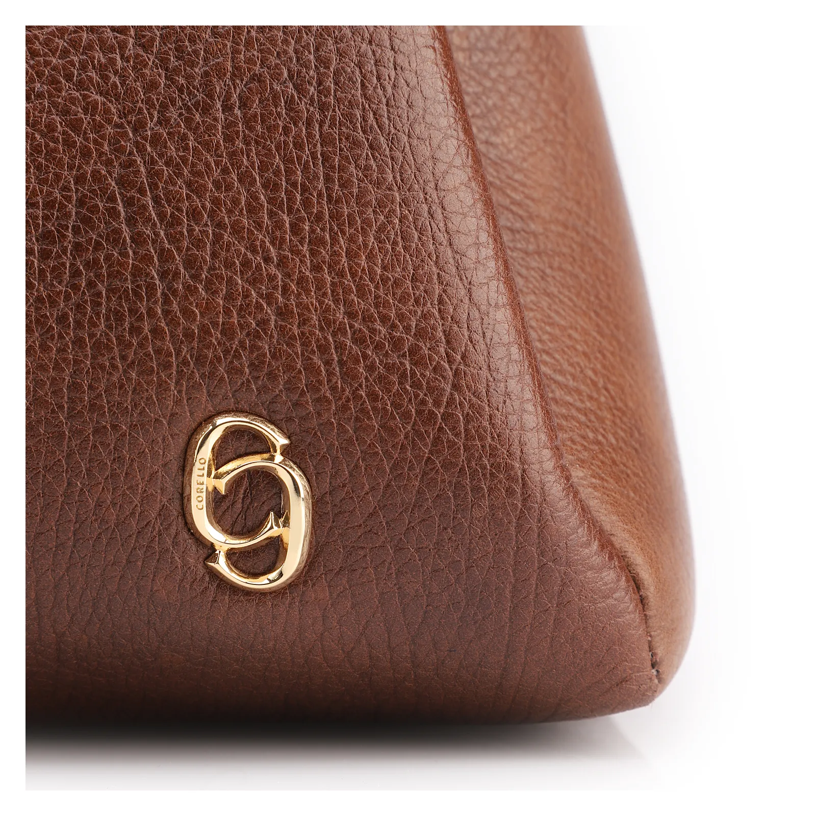 Bolsa De Ombro Grande Marrom Couro Antique Aplicação