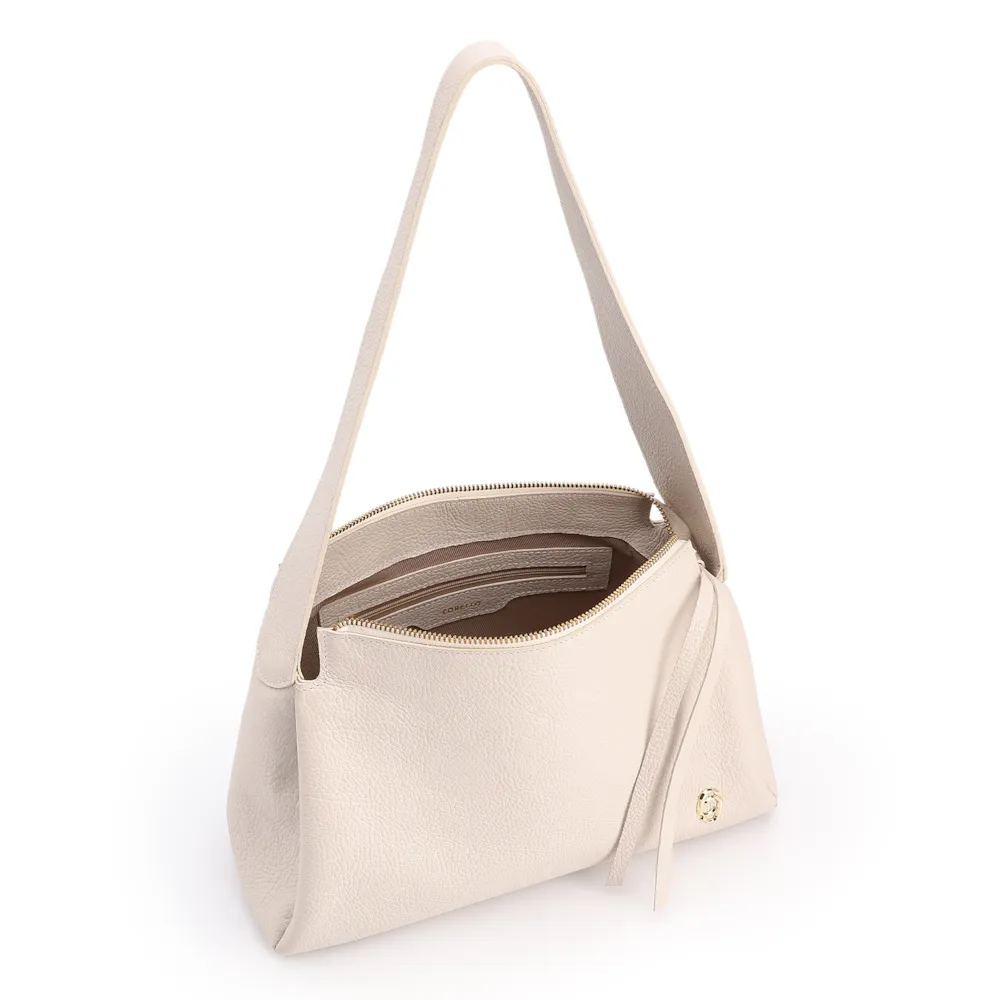  Bolsa De Ombro Grande Off White Couro Antique Aplicação - imagem 4