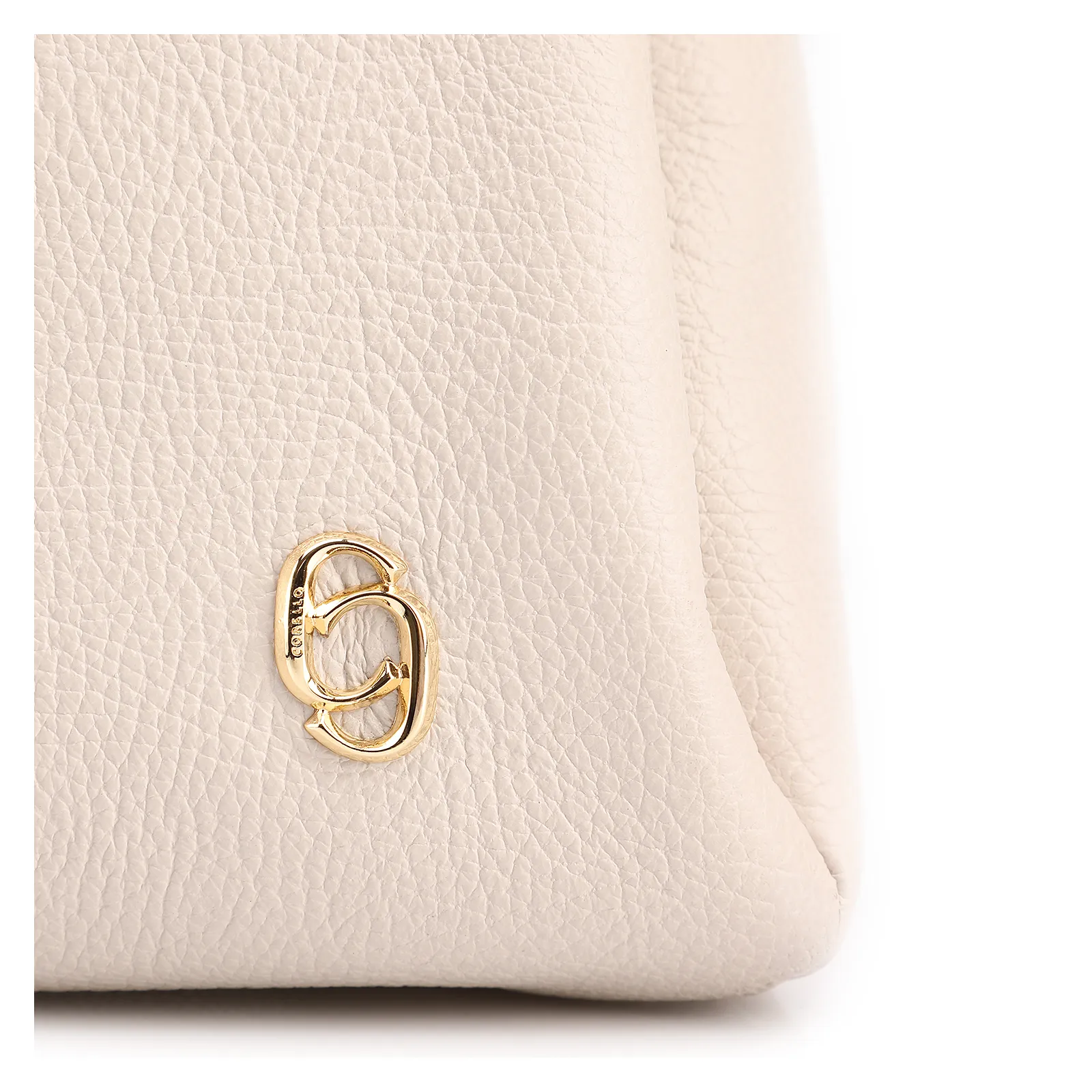  Bolsa De Ombro Grande Off White Couro Antique Aplicação