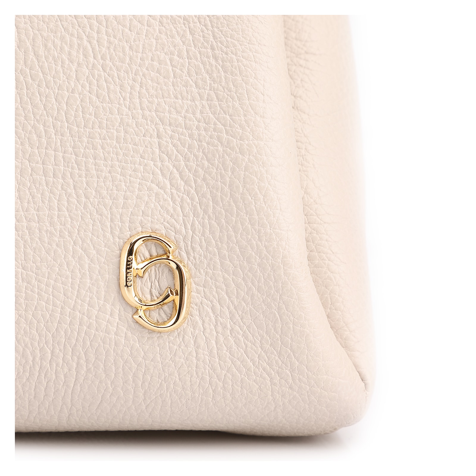 Bolsa De Ombro Grande Off White Couro Antique Aplicação