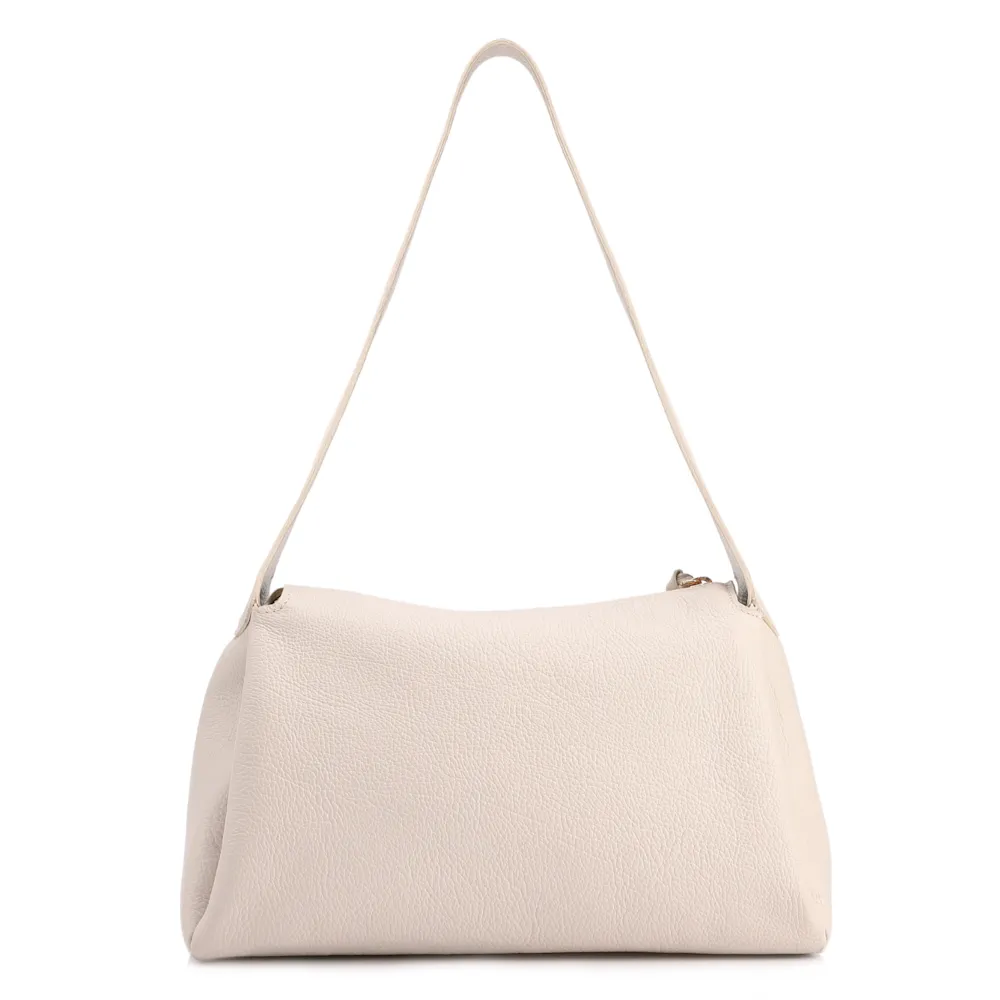  Bolsa De Ombro Grande Off White Couro Antique Aplicação - imagem 3