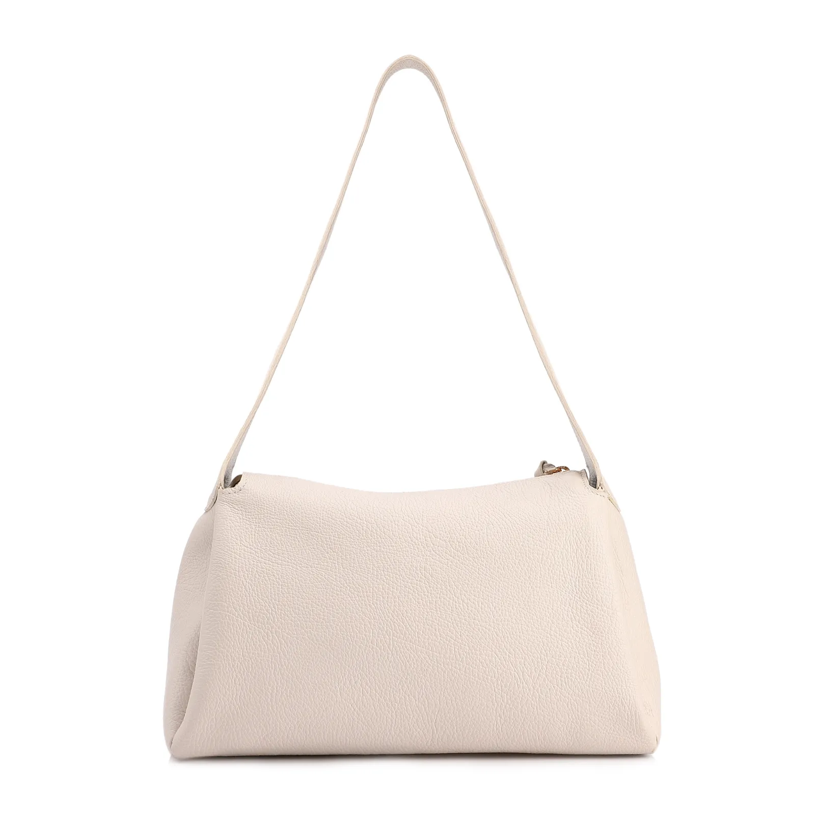  Bolsa De Ombro Grande Off White Couro Antique Aplicação