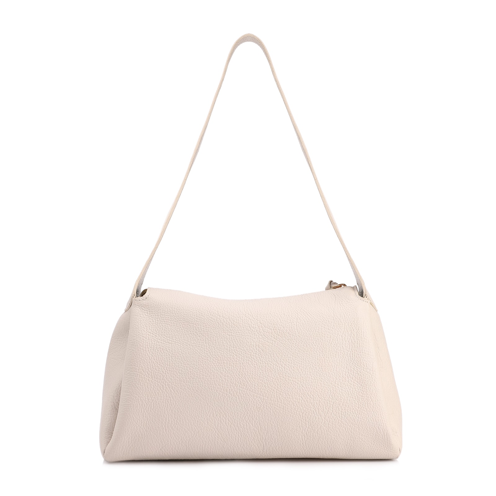  Bolsa De Ombro Grande Off White Couro Antique Aplicação