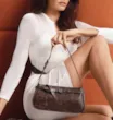 Bolsa De Ombro Ilhós Couro Estonado Marrom - imagem 2