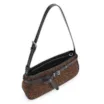 Bolsa De Ombro Ilhós Couro Nobuck Onça/Couro Preto - imagem 4