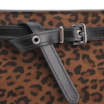 Bolsa De Ombro Ilhós Couro Nobuck Onça/Couro Preto - imagem 5