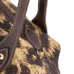 Bolsa De Ombro Jacquard Onça/Couro Marrom Escuro - imagem 5