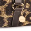 Bolsa De Ombro Jacquard Onça/Couro Marrom Escuro - imagem 6