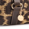 Bolsa De Ombro Jacquard Onça/Couro Marrom Escuro - imagem 6