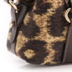 Bolsa De Ombro Jacquard Onça/Couro Marrom Escuro - imagem 7