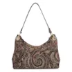 Bolsa De Ombro Jacquard Paisley /Couro Marrom - imagem 4