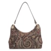 Bolsa De Ombro Jacquard Paisley /Couro Marrom - imagem 4