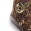 Bolsa De Ombro Jacquard Paisley /Couro Marrom - imagem 7