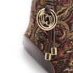 Bolsa De Ombro Jacquard Paisley /Couro Marrom - imagem 7