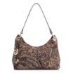 Bolsa De Ombro Jacquard Paisley /Couro Marrom - imagem 1