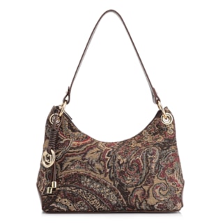 JACQUARD paisley /COURO MARROM