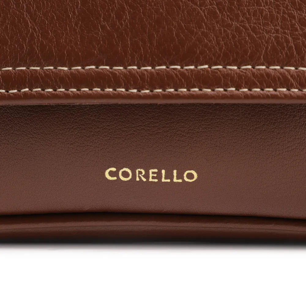  Bolsa De Ombro Lenço Couro Marrom - imagem 7