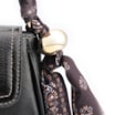  Bolsa De Ombro Lenço Couro Preto - imagem 6