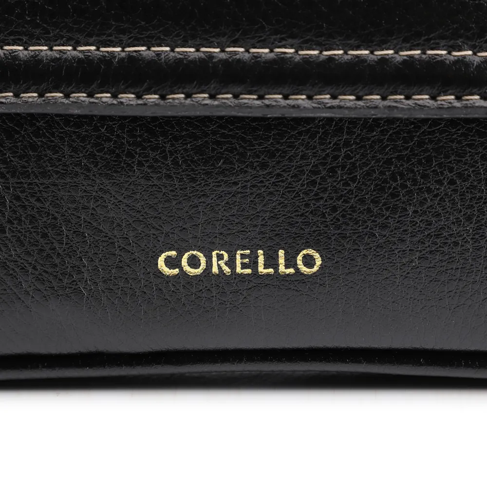 Bolsa De Ombro Lenço Couro Preto - imagem 7