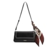  Bolsa De Ombro Lenço Couro Preto - imagem 1