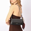  Bolsa De Ombro Lenço Couro Preto - imagem 2