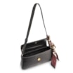  Bolsa De Ombro Lenço Couro Preto - imagem 5