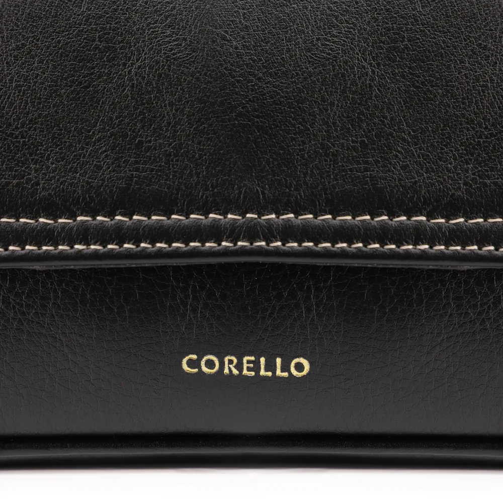  Bolsa De Ombro Lenço Couro Preto - imagem 7