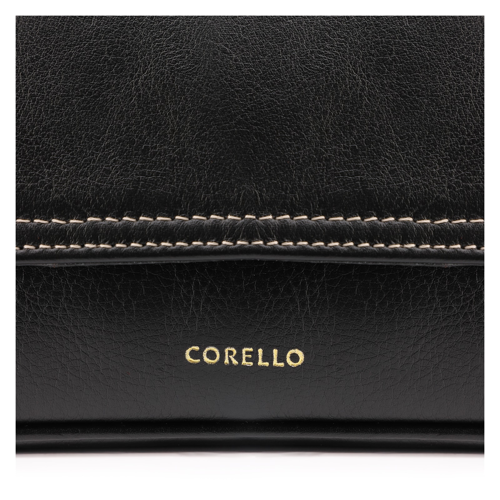 Bolsa De Ombro Lenço Couro Preto