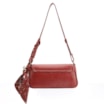  Bolsa De Ombro Lenço Couro Vermelho - imagem 4