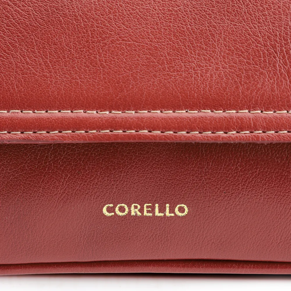  Bolsa De Ombro Lenço Couro Vermelho - imagem 7