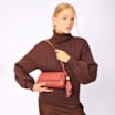  Bolsa De Ombro Lenço Couro Vermelho - imagem 2