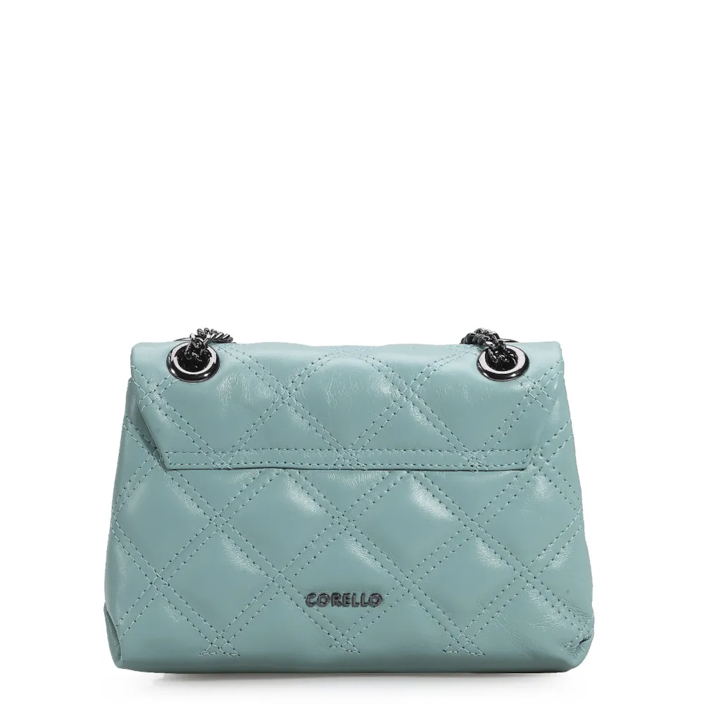 Bolsa De Ombro Matelassê Couro Azul - imagem 3