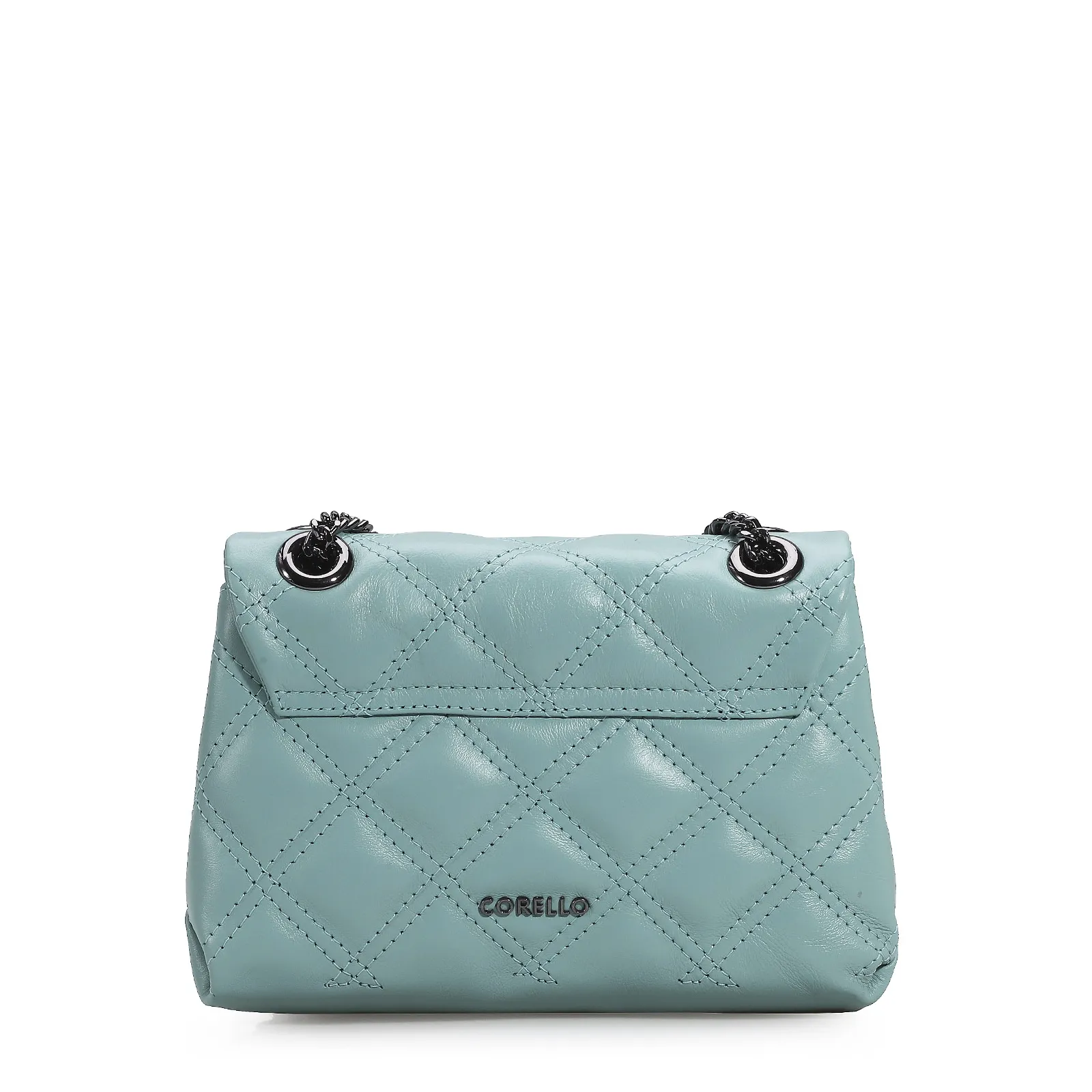Bolsa De Ombro Matelassê Couro Azul