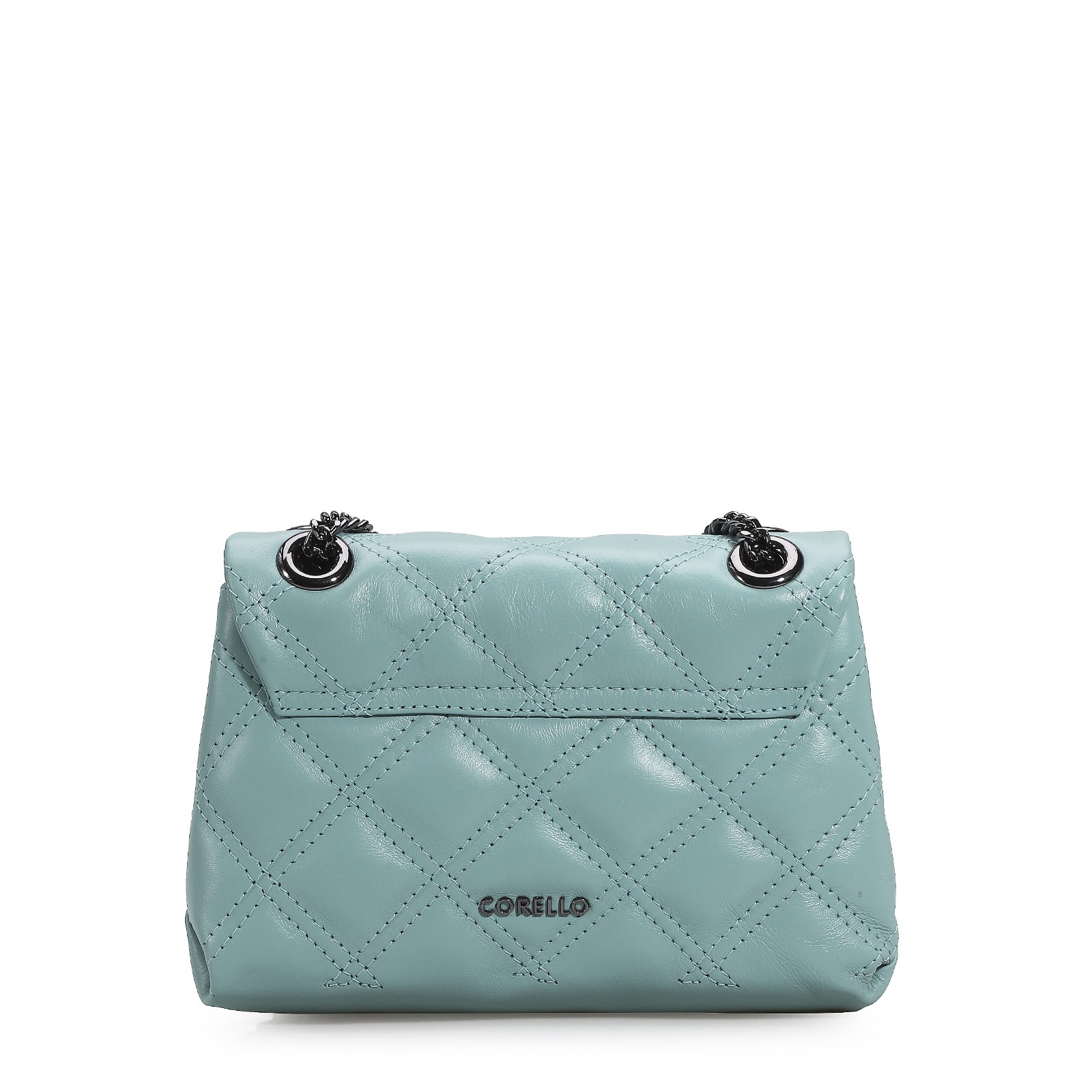 Bolsa De Ombro Matelassê Couro Azul